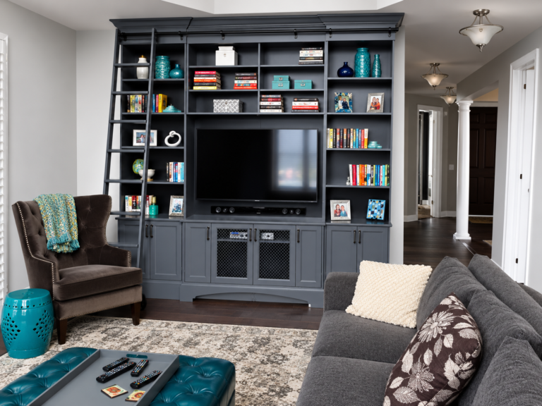 cabinet wall unit with custom ladder