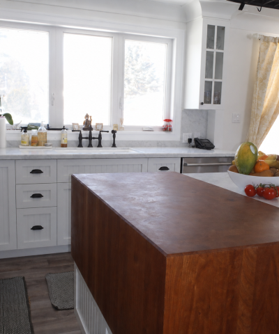 kitchen with butcher block countertop 2