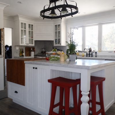 kitchen with corner stove